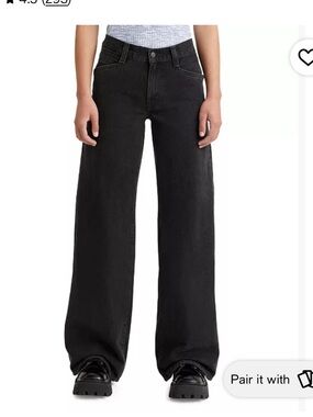 Levi's Baggy Wide Leg 91 NWT Black Wide-Leg High-Rise Jeans 29x31